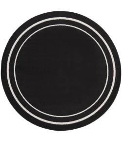 Nourison Home Nourison Essentials NRE02 Black Ivory 6 ft. Round Area Rug