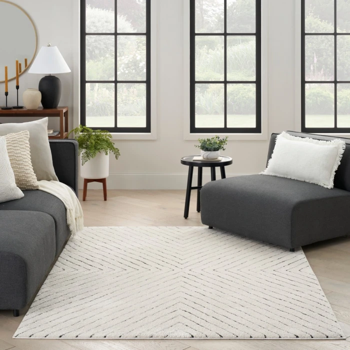 Nourison Modern Comfort Ivory Black MNC01 4 ft. X 6 ft. Rect. Rug