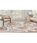 Nourison Aloha Ivory Blue ALH17 7’10” Round Rug