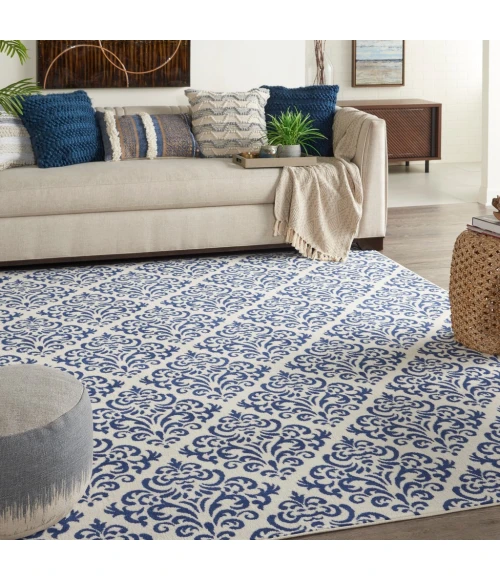 Nourison Grafix Area Rug GRF06-White Blue