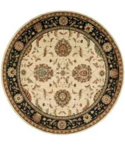 Nourison Home Living Treasures LI04 Ivory/Black 5 ft. 10 in. Round Area Rug