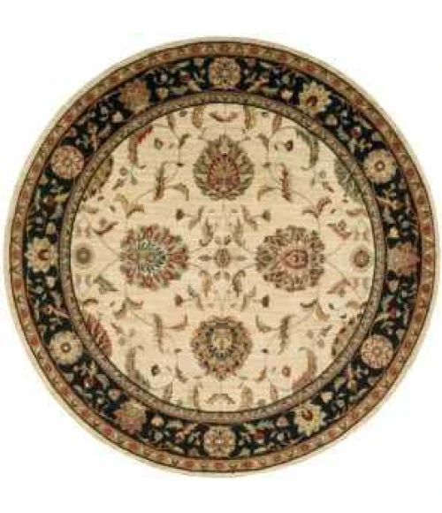 Nourison Living Treasures Round Area Rug LI04-Ivory/Black