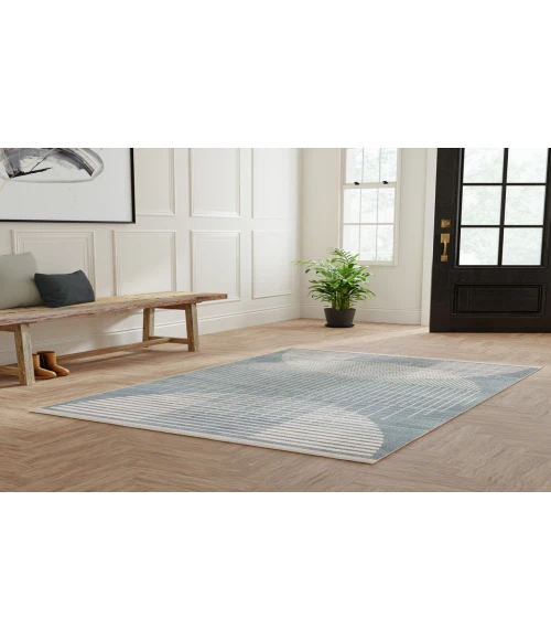 Nourison Astra Machine Washable Blue ASW03 4 ft. X 6 ft. Rectangle Rug
