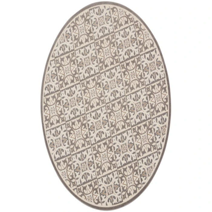 Nourison Aloha Ivory Grey ALH34 7’10” Round Rug
