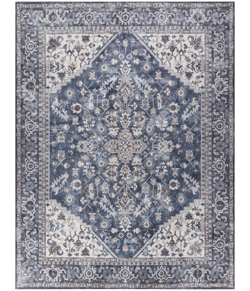 Nourison Machine Washable Series 1 Navy Ivory SR104 9 ft. X 12 ft. Rect. Rug