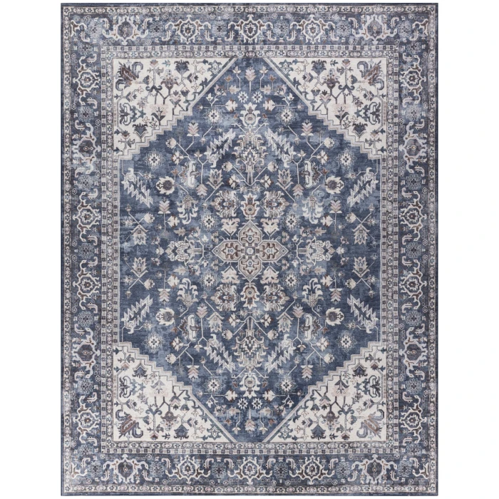 Nourison Machine Washable Series 1 Navy Ivory SR104 9 ft. X 12 ft. Rect. Rug