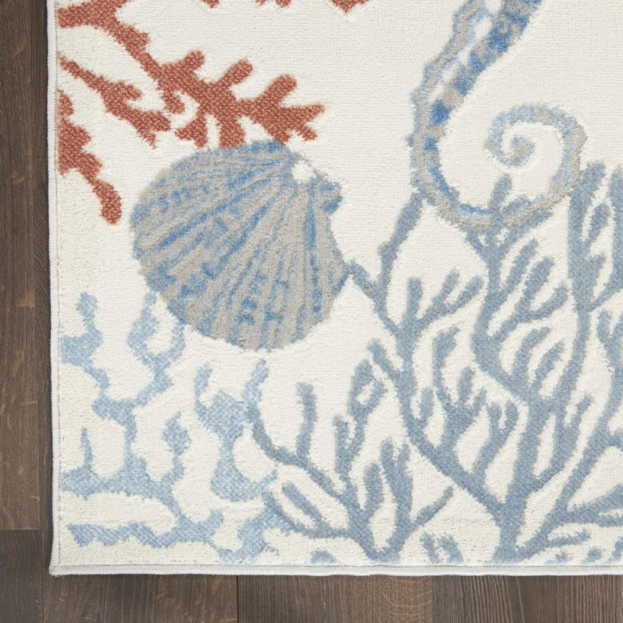 Nourison Seaside Ivory Multicolor SDS03 2ft. x 6ft. Rect. Rug