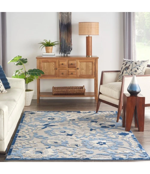 Nourison Aloha Area Rug ALH17-Blue/Grey