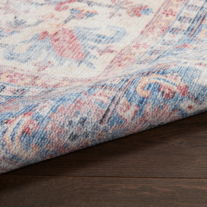 Nicole Curtis Machine Washable Series 1 Area Rug SR104 Blue/Multi 2' x 4'