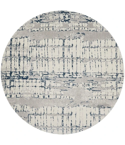 Nourison Twilight Round Area Rug TWI10 Ivory/Navy 8' Round