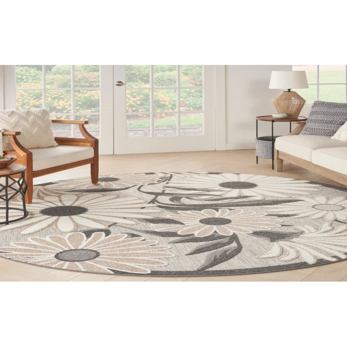 Nourison Aloha Beige ALH33 5 ft. 3 in. Round Rug