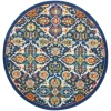 Nourison Home Allur ALR03 Navy Multicolor 5 ft. 3 in. Round Area Rug
