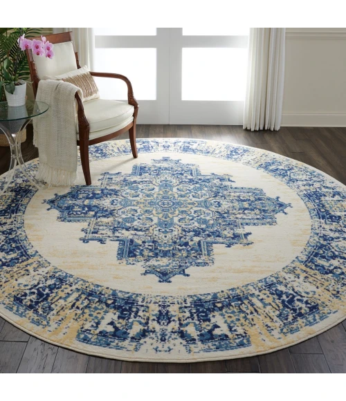 Nourison Grafix Round Area Rug GRF14-White