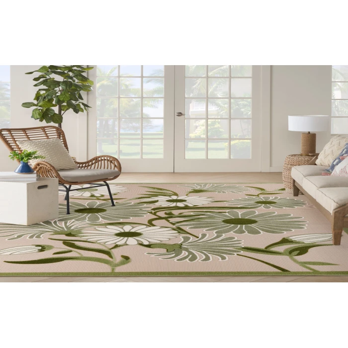 Nourison Aloha Ivory Green ALH33 12 ft. X 15 ft. Rectangle Rug