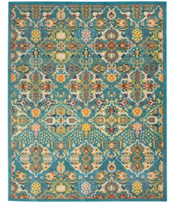 Nourison Home Allur ALR03 Turquoise Ivory 7 ft. 10 in. X 9 ft. 10 in. Area Rug
