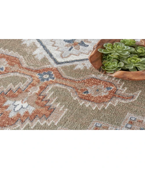 Nourison Astra Machine Washable Sage Multicolor ASW11 5 ft. 3 in. Round Rug