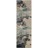 Nourison Home Celestial CES02 Ivory Teal Blue 2 ft. X 6 ft. Area Rug