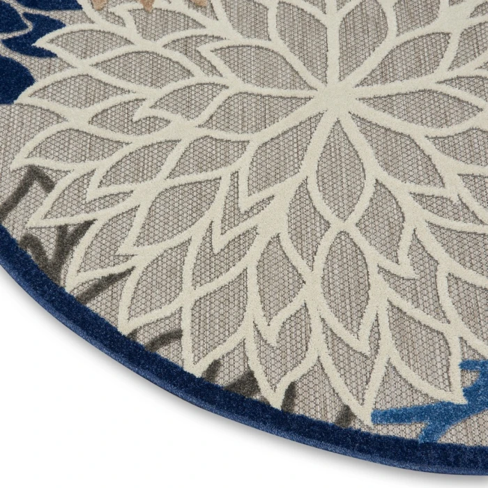Nourison Aloha Round Area Rug ALH05-Blue/Multicolor