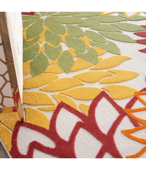 Nourison Aloha Area Rug ALH05-Red Multi Colored