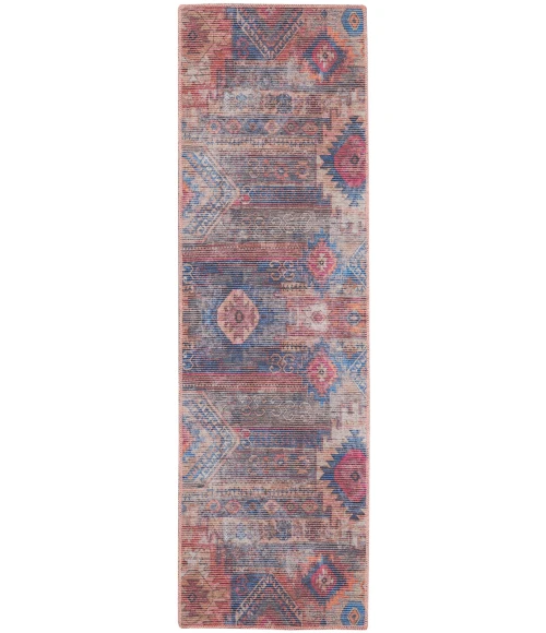 Nicole Curtis Machine Washable Series 1 Area Rug SR106 Multicolor 7' Runner