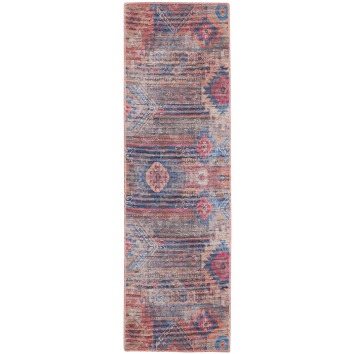 Nicole Curtis Machine Washable Series 1 Area Rug SR106 Multicolor 7' Runner