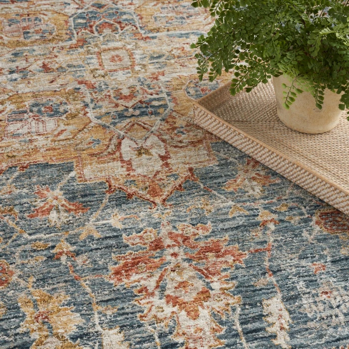 Nourison Sahar Ivory Blue SHR06 9 ft. X 13 ft. Rect. Rug