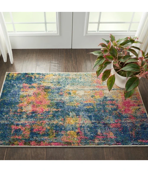 Nourison Celestial Area Rug CES09-Blue/Yellow