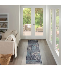 Nourison Home Garden Oasis GOA02 Navy 2 ft. X 8 ft. Area Rug