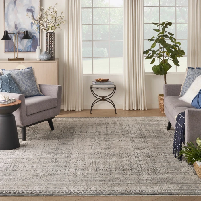 Nourison Lynx Ivory Blue LNX06 12 ft. X 16 ft. Rect. Rug