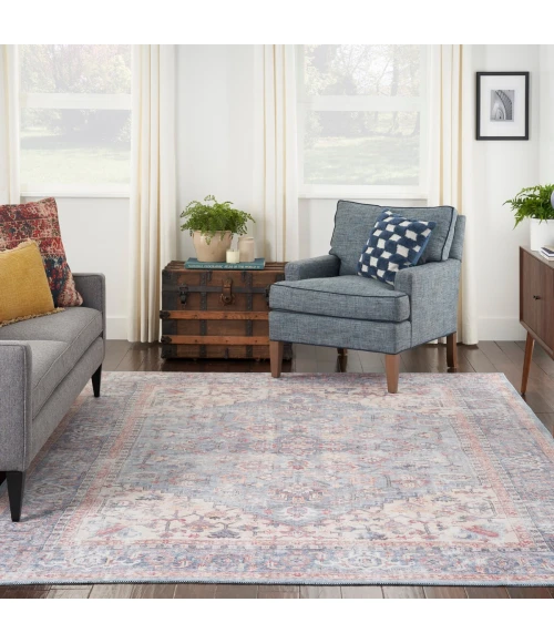 Nicole Curtis Machine Washable Series 1 Area Rug SR104 Blue/Multi 8' x 10'