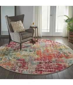 Nourison Home Celestial CES13 Pink Multicolor 7 ft. 10 in. Round Area Rug
