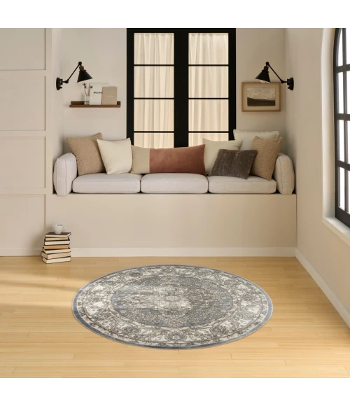 Nourison Quarry Blue QUA05 4 ft. X Round Rug