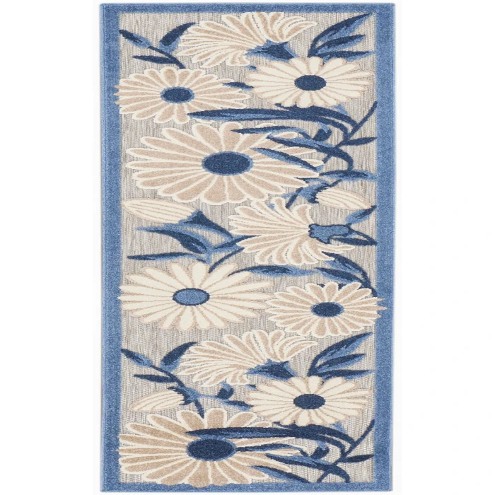Nourison Aloha Blue Grey ALH33 2 ft. X 6 ft. Rectangle Rug