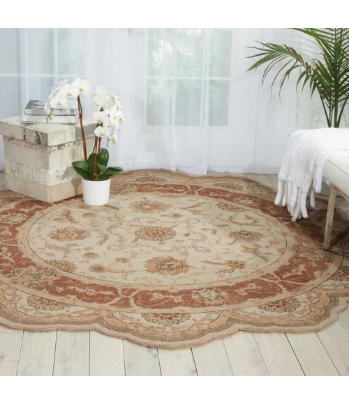 Nourison Home Heritage Hall Brown HE27 6ft. x Freeform Free Form Rug