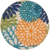 Nourison Home Aloha ALH05 Multicolor 4 ft. Round Area Rug