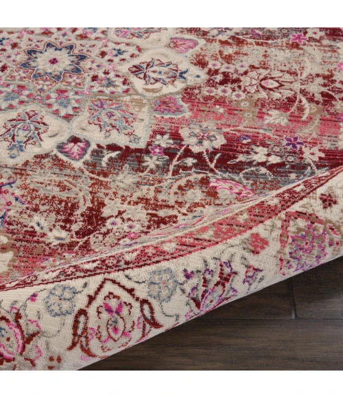 Nourison Vintage Kashan Round Area Rug VKA01-Red