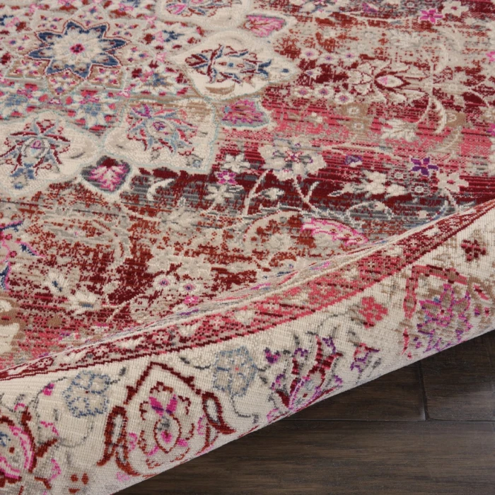 Nourison Vintage Kashan Round Area Rug VKA01-Red
