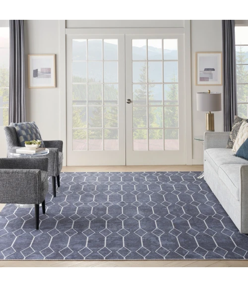 Nicole Curtis Machine Washable Series 1 Area Rug SR107 Navy