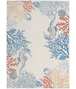 Nourison Home Seaside SDS03 Ivory Multicolor 5 ft. 3 in. X 7 ft. 3 in. Area Rug