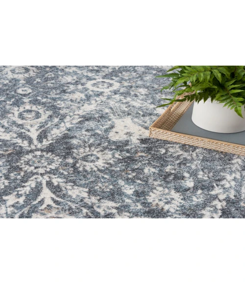 Nourison Astra Machine Washable Dark Blue ASW16 4 ft. X 6 ft. Rectangle Rug