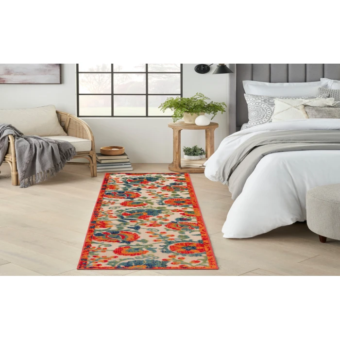 Nourison Aloha Red Multicolor ALH17 2 ft. 3 in. X 8 ft. Rectangle Rug