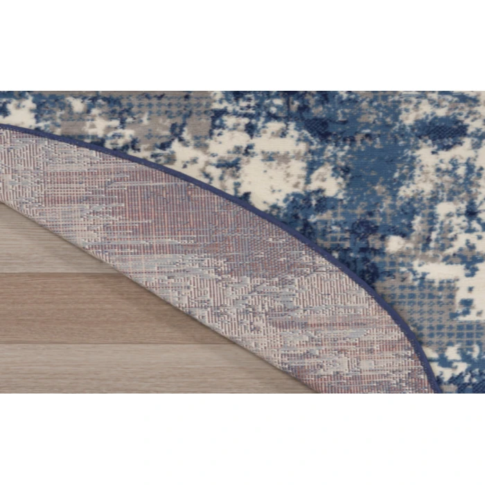 Nourison Grafix Navy Blue GRF38 8 ft. Round Rug
