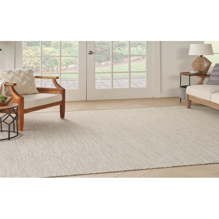 Nourison Courtyard Ivory/Silver COU01 6 ft. Square Rug