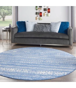 Nourison Home Whimsicle WHS16 Light Blue Ivory 8 ft. Round Area Rug