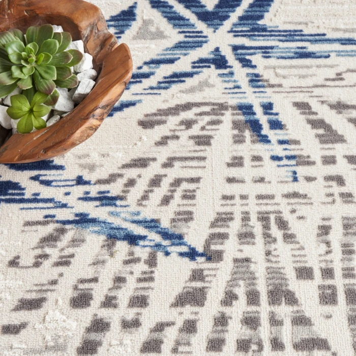 Nourison Seaside Ivory Grey Blue SDS04 9 ft. X 12 ft. Rect. Rug