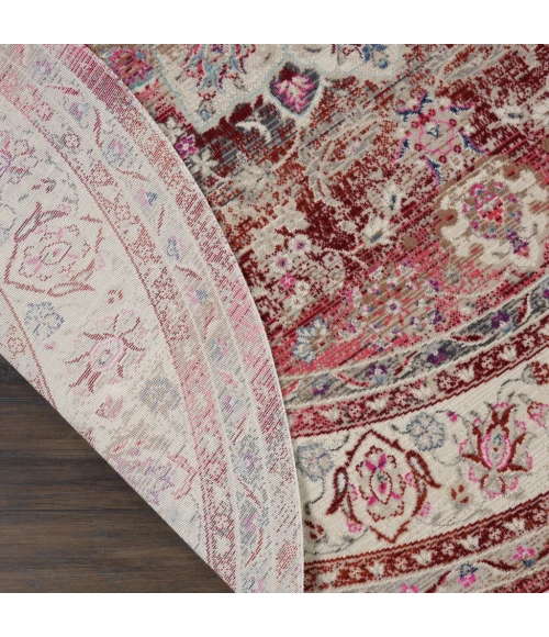 Nourison Vintage Kashan Round Area Rug VKA01-Red