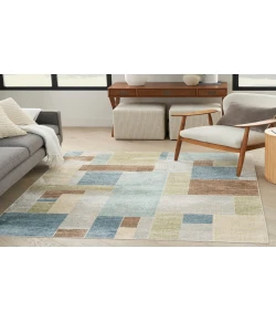 Nourison Home Astra Machine Washable ASW09 Blue Green Multi 5 ft. 3 in. X 7 ft. Area Rug