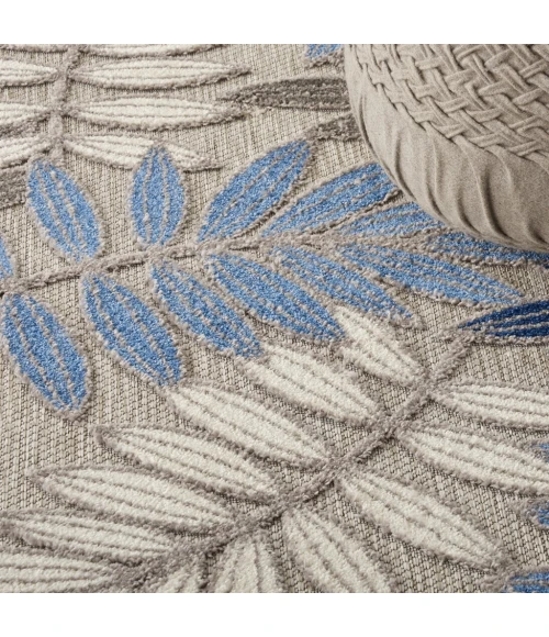 Nourison Aloha Round Area Rug ALH18-Grey/Blue