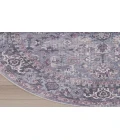 Nicole Curtis Machine Washable Series 1 Grey SR104 5 ft. 3 in. Round Rug