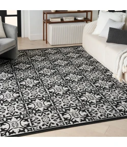 Nourison Home Aloha ALH34 Black White 7 ft. X 10 ft. Area Rug